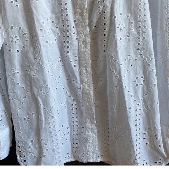 Calypso St. Barth White Eyelet Blouse size S - Picture 4 of 5